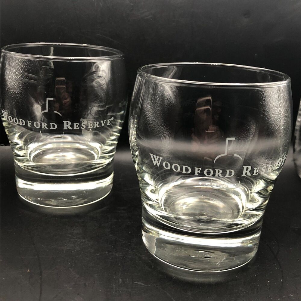 Woodford Reserve Whiskey Bourbon Tasting Glass Set of 2 Etched Logo KY